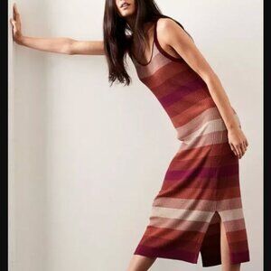 NWT Banana Republic Ombré Midi Sweater Dress Stripe  Pink Multi XS